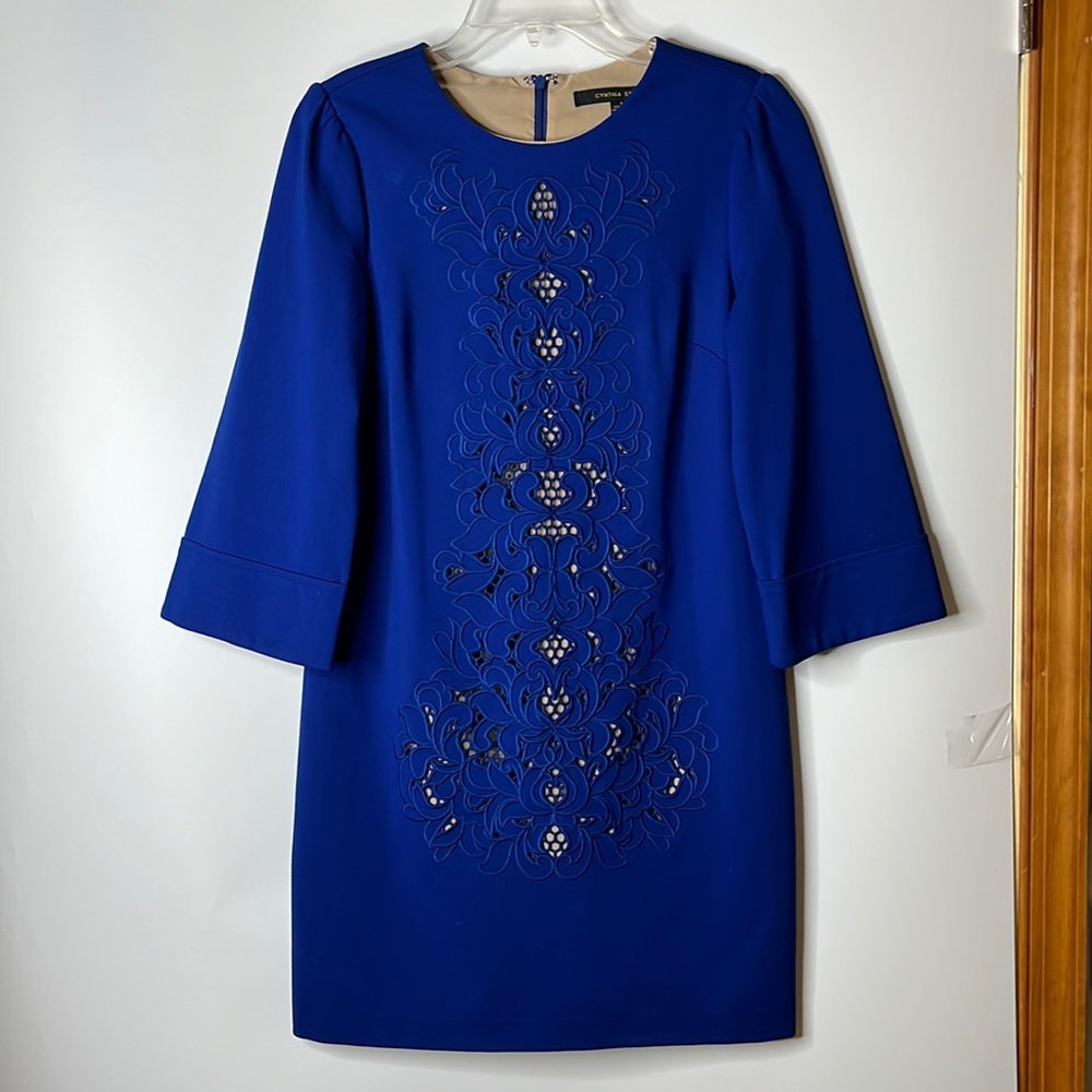 Cynthia Steffe Blue Cut Out Long Sleeve Dress SIZE 6